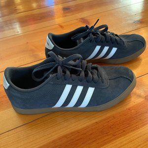 Adidas dark grey suede-like sneakers sz 7 1/2